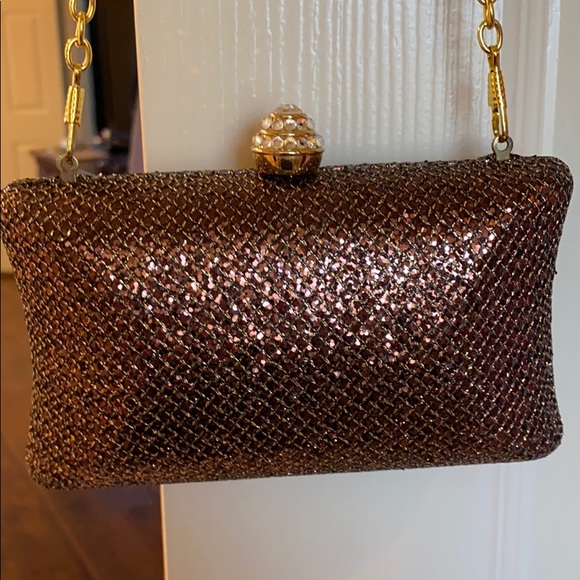 bronze evening clutch